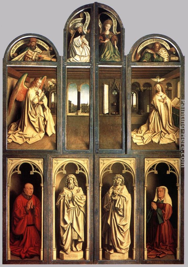 The Ghent Altarpiece (wings closed) painting - Jan van Eyck The Ghent Altarpiece (wings closed) art painting